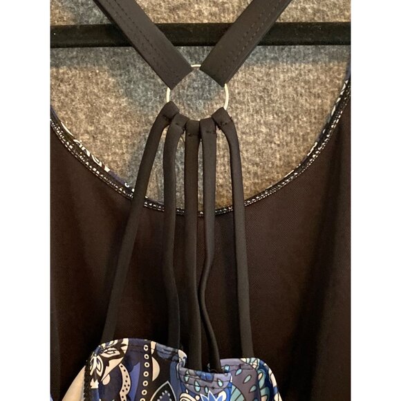 Womens XL Blue Paisley Print Tankini Top With Adjustable Straps & Tummy Control - Picture 10 of 11